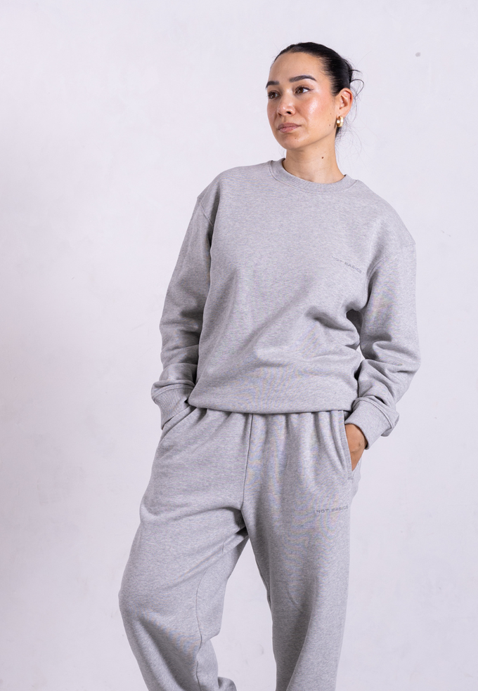 Organic Cotton Sweatsuit Set, Light Grey Marl from Not Basics