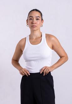 Organic Cotton Ribbed Tank Top, White via Not Basics