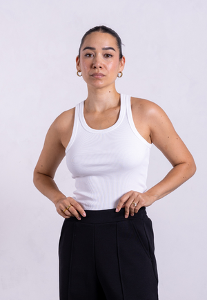 Organic Cotton Ribbed Tank Top, White from Not Basics