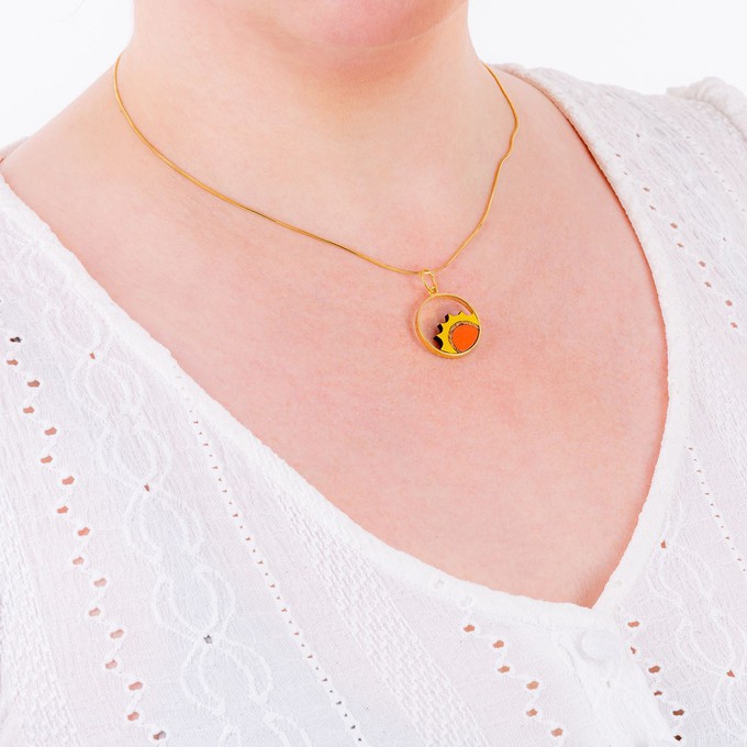 Sunshine Recycled Wood Gold Necklace from Paguro Upcycle