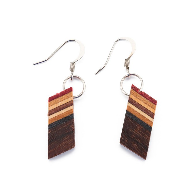 Genjang Recycled Skateboard Dangle Earrings from Paguro Upcycle