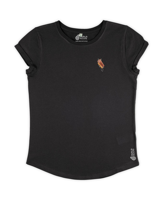 De Uil | T-shirt Dames | Ash Black from PapajaRocks