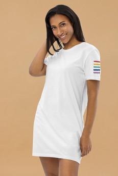 Rainbow Sleeve T-Shirt Dress via Pitod