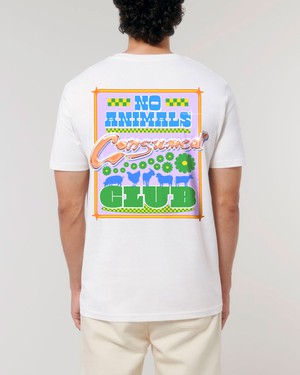 No Animals Consumed Club Tee - White from Plant Faced Clothing