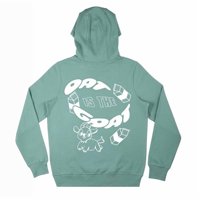 Oat Is The Goat Organic Hoodie - Sage Green from Plant Faced Clothing