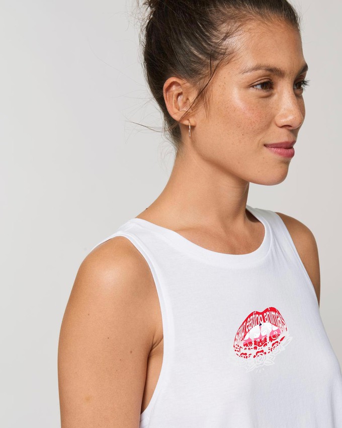 Read My Lips - White Singlet Tank from Plant Faced Clothing