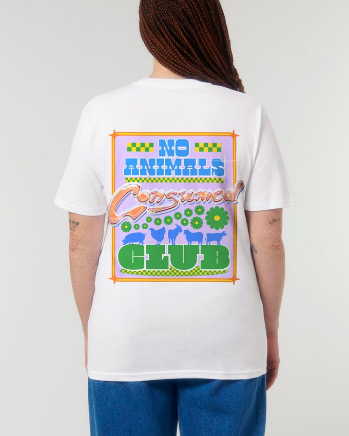 No Animals Consumed Club Tee - White from Plant Faced Clothing