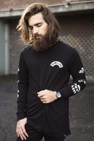 Plant Life Long Sleeve - Black from Plant Faced Clothing