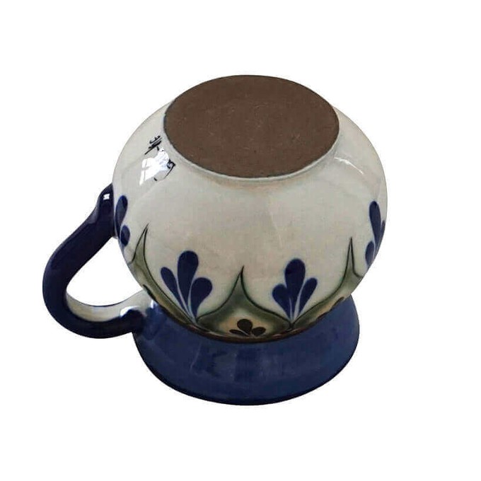 Mug Green with Small Saucer - Stoneware - Handmade and Fair from Quetzal Artisan