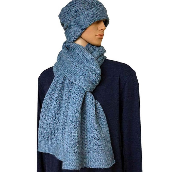 Scarf and Hat Sea Foam - For Men - Fashionable and Warm from Quetzal Artisan