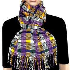 Scarf Purple Yellow - Natural Dyes - Ecofriendly & Fairtrade via Quetzal Artisan