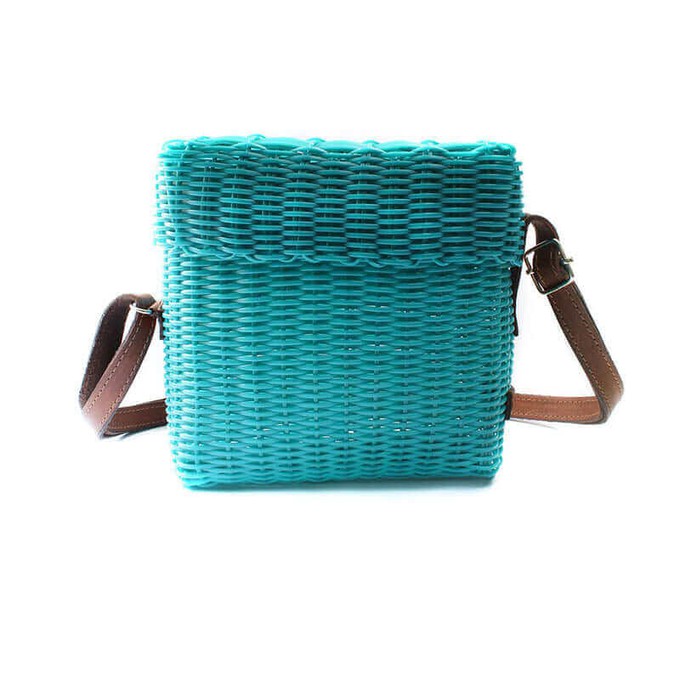 Small Bag Turquoise - Recycled Plastic - Trendy & Fairtrade from Quetzal Artisan