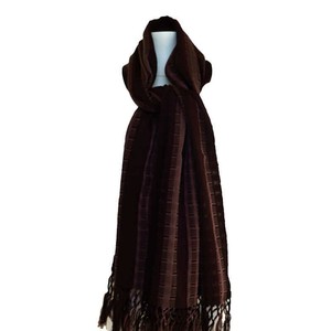 Scarf with Fringes Dark Brown - Beautiful and Fairtrade from Quetzal Artisan