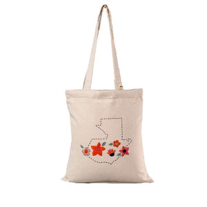 Eco Tote Bag Wild Flowers - Small - Ecru Cotton - Fairtrade from Quetzal Artisan