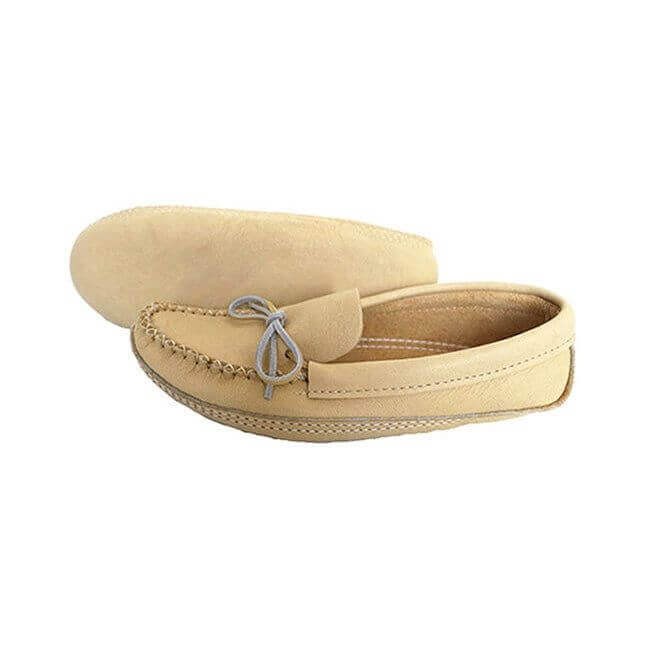 Moccasins Natural Moosehide - Mens Slippers - Made in Canada from Quetzal Artisan