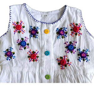 Cotton Dress Red Flowers 4 - Age 1-2 years - Pretty and Fair from Quetzal Artisan