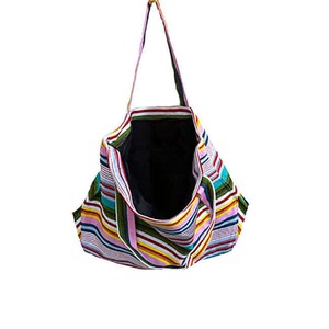 Striped Cotton Shopper - Handmade - Beautiful and Fairtrade from Quetzal Artisan