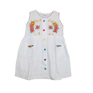 Cotton Dress Orange Flowers 4 - Age 1-2 years - Fairtrade from Quetzal Artisan