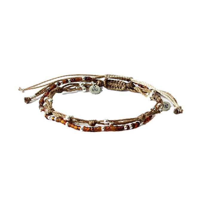 Bracelet Brown Smile - 2 strands - Beautiful and Fairtrade from Quetzal Artisan