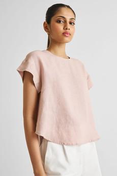 Cap Sleeved Everyday Top in Dusty Pink via Reistor