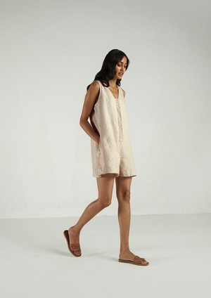 Romp and Play Romper In Sand Beige from Reistor