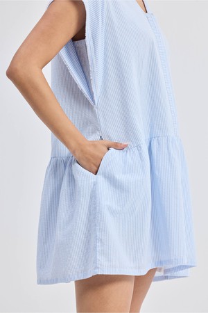 Oversized V neck Short Dress with Frayed Sleeves from Reistor