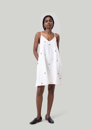 Short Tent Dress in Polka Embroidery from Reistor