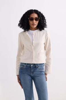 Lady Jacket in Cream Cotton Tweed via Reistor