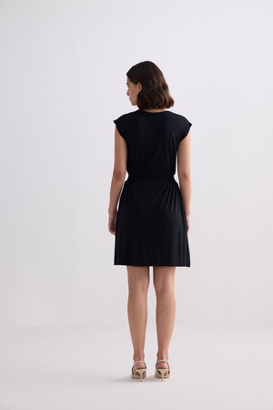 Short Dress With Smocking Side Detail in Black from Reistor