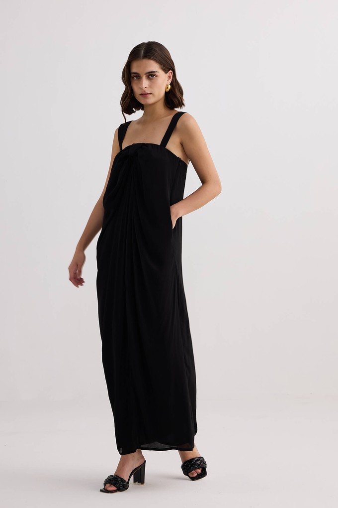 Twilight Twist Strappy Maxi Dress in Black from Reistor