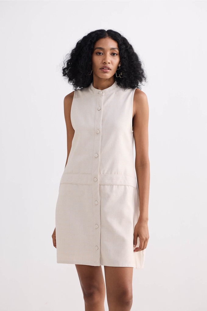 The Cotton Tweed Shift Dress in Cream from Reistor