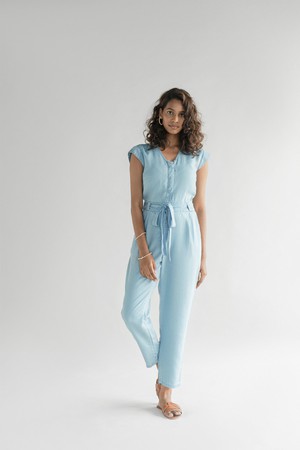 Evening Chai Jumpsuit in Blue Denim from Reistor