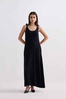 Tie-Detail Maxi Dress in Black via Reistor