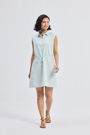 Drawstring Shirt Dress in Stripes from Reistor