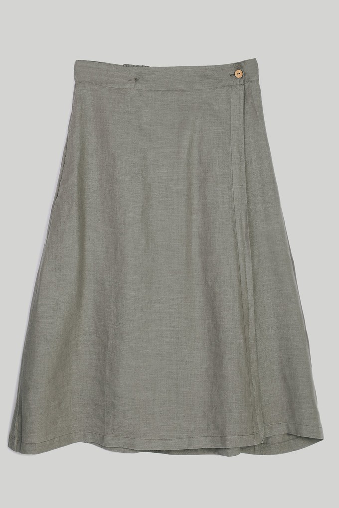 Overlap Midi Skirt in Dark Green from Reistor