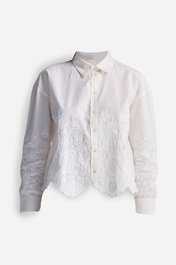 Embroidered Button-up Shirt in White from Reistor