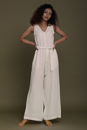 Breakfast in Bed Jumpsuit in Off-white from Reistor