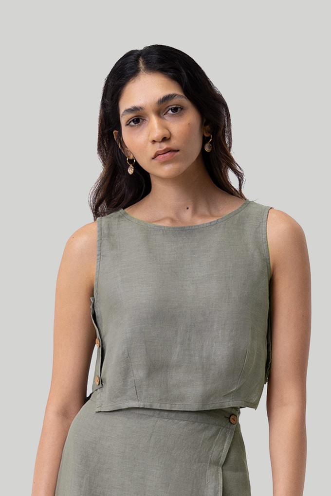 Boxy Crop Top in Dark Green from Reistor