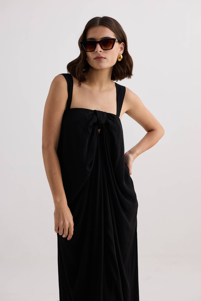 Twilight Twist Strappy Maxi Dress in Black from Reistor