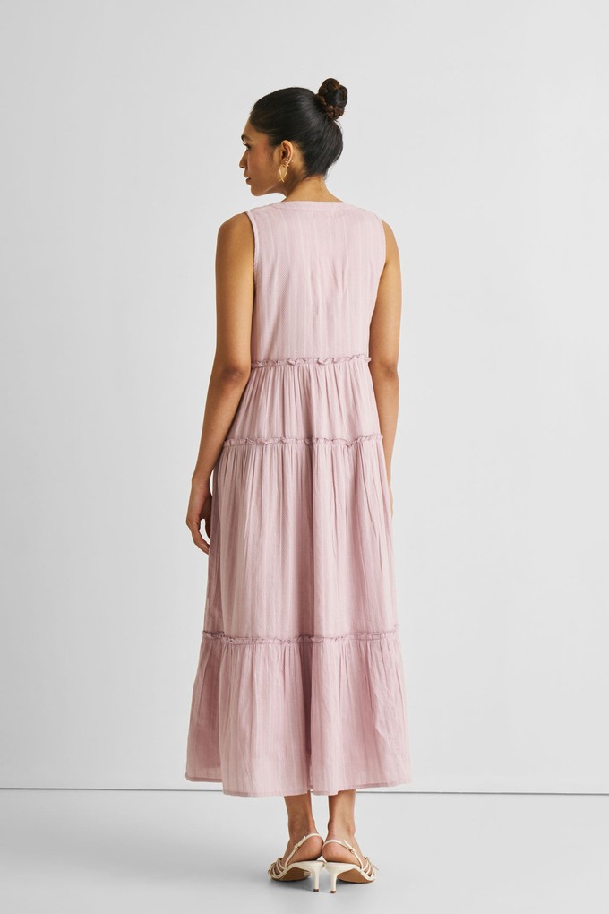 Embroidered Resort Maxi Dress in Pink from Reistor