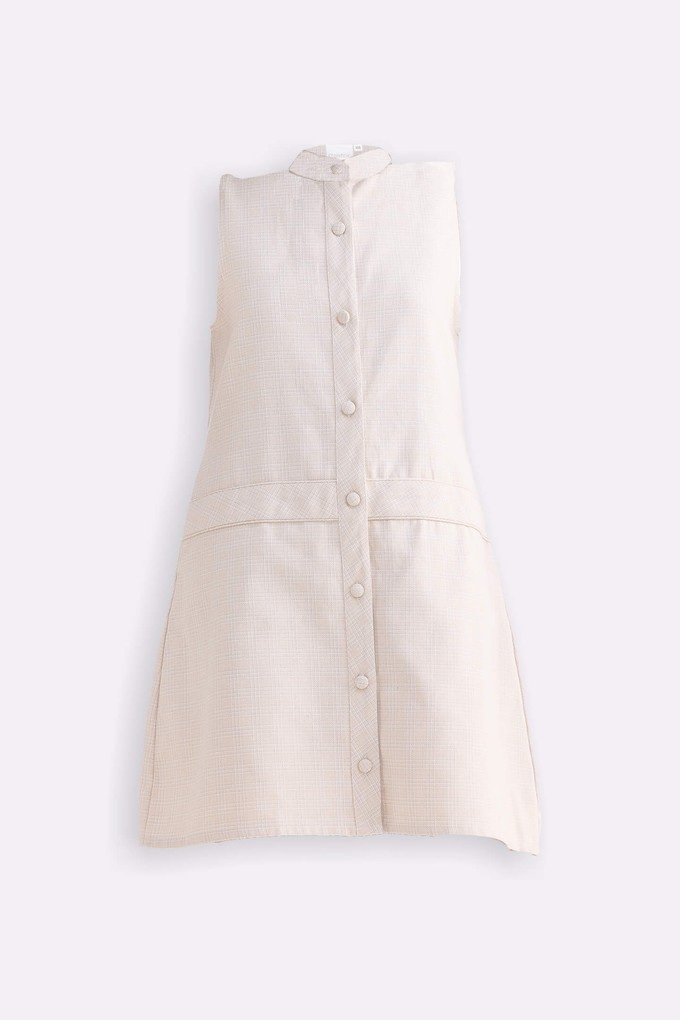 The Cotton Tweed Shift Dress in Cream from Reistor