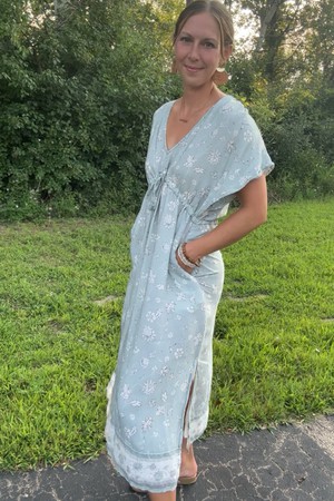 Gathered Maxi Dress in Sage Green from Reistor