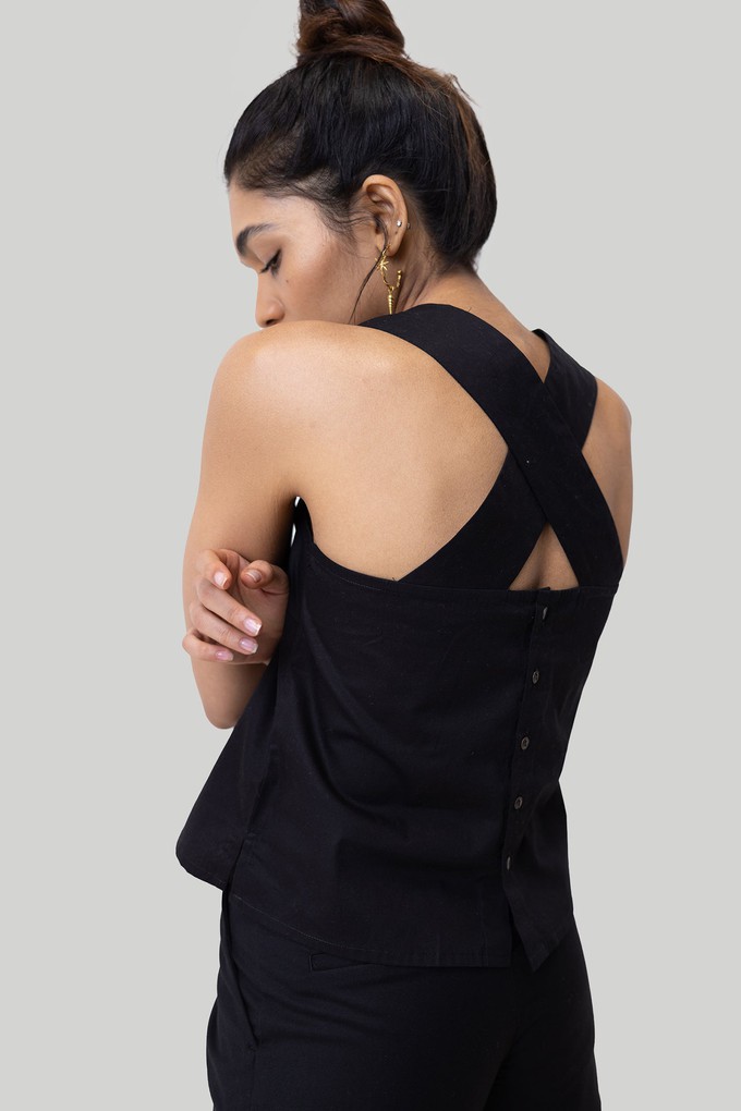 Crossback Tank Top in Black from Reistor