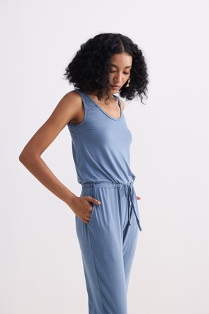 Relaxed Drawstring Jumpsuit in Blue from Reistor