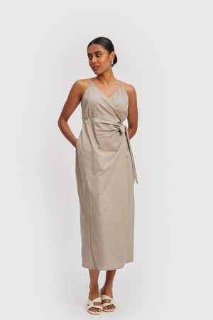 Strappy Wrap Dress in Ecru from Reistor