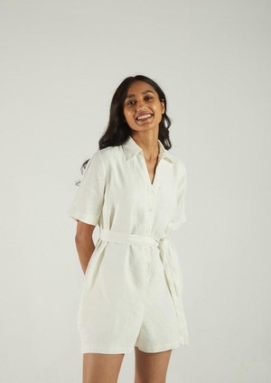 Barefoot in the Park Romper in Off-white from Reistor