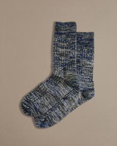 Chunky Wool Boot Socks | Marbled Blue via ROVE