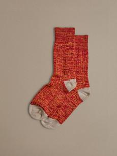 Chunky Wool Boot Socks | Marbled Red via ROVE