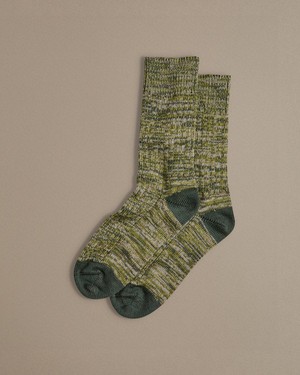 Chunky Wool Boot Socks | Marbled Green from ROVE