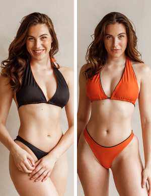 Bikini Top - Lovelli Black/Orange from Savara Intimates